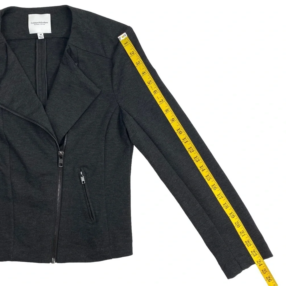 Catherine Malandrino Runway Style Women’s Charcoal Shanfa Moto Jacket EUC Size M - Picture 12 of 14